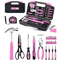 Tool Set Pink-40 Piece - General Household Hand Tool Kit with Plastic Toolbox Storage Case(Pink)
