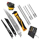 TOOLAN 10 in 1 Multi Magnetic Tip Screwdriver Set with hand saw, 3 Phillips and 3 Flat, Professional Grip, Jab saw,for cutting drywall,Sheetrock wood Metel plastic plywood, quick Change Mechaism