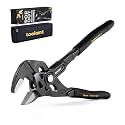 toolant 7-Inch Black Gold Adjustable Plier Wrench, CR-V Steel Smooth Parallel Jaws with Pouch – Suitable for Nuts, Pipes, Plumbing, Auto & Repairs, Suitable Gift for DIYers