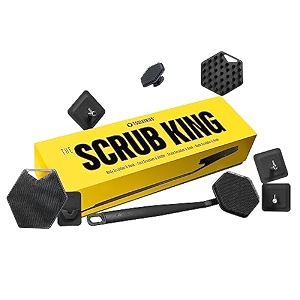 tooletries the scrub king-silicone scrubber set for men-includes back ampblood_circulation scrubbersface body brushscalp massager3 storage hooksamp holder-showerampbathroom hygiene accessories-charcoal