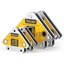 TOOLIOM Arrow Welding Magnet Set, 4-Pcs 25 lb &amp; 50 lb Holding Force