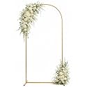 Toolterritary 7.2 FT Wedding Arch Backdrop Stand, Stable Heavy Duty Metal Wedding Arch Frame for Ceremony, Reinforced Balloon Arch Stand for Birthday Party &amp; Baby Shower, Gold