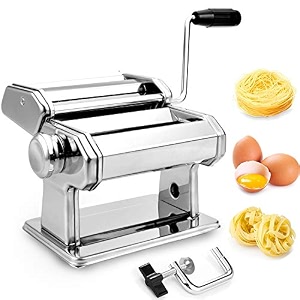 tooluck stainless steel pasta maker machine with 8 adjustable thickness settings