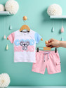 TOONYPORT Boys Casual T-shirt Shorts (Pink, White, Light Blue)