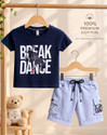 TOONYPORT Boys Casual T-shirt Shorts (Black, Grey Color)