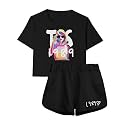 TOOPYNOI Girls Crop Shorts Set, Graphic Short Sleeve Top Lounge Sets with Pockets Toddler Kids 2 Piece Country Music Outfit