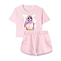 TOOPYNOI Girls Crop Shorts Set, Graphic Short Sleeve Top Lounge Sets with Pockets Toddler Kids 2 Piece Country Music Outfit