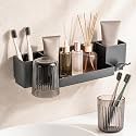 Tooth Brush Holder for Bathroom,Toothbrush Holders Wall Mounted,No Drilling Waterproof Electric Toothbrush Storage Rack, Toothbrush Organizer,Gray