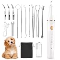 Dog Plaque Remover for Teeth with LED Light - Dog Tooth Cleaning Kit 12 Pack, 5 Cleaning Mode USB Charge Electric Dog Teeth Cleaning Tools with Dental Tools Scaler Scraper, Finger Toothbrush