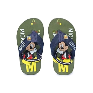 toothless disney mickey kids boys olivegreen flip-flopsmcpbff4290-2-25y