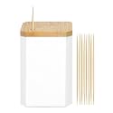 Toothpick Holders 1 Pack with 600 Picks,Round Toothpicks Double-Side Point for Teeth,Food Pick,Appetizers,Cocktails Fruits,Olive&amp;DIY Craft.