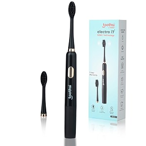 toothsi electro i7 sonic electric toothbrushsmart electric toothbrush for men amp womenwith 2 modes amp 2 brush headsipx 7 waterprooforal carebattery poweredblackadult1 count