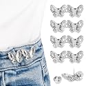 TOOVREN Pant Waist Tightener - No Sew, No Tools Jeans Button Tightener - Adjustable Buttons for Loose Jeans - 4 Sets