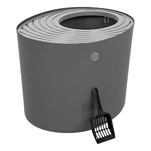 iris usa cat litter box top entry litter box with scoop dark gray amp gray large