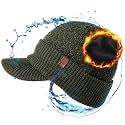 TOP-EX DryKnit™ 50% Merino Wool Waterproof Brim Beanie, Polartec™ Lined
