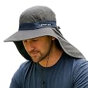 TOP-EX UPF 50+ Cooling Wide Brim Sun Hat for Men with Neck Flap, Packable