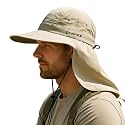 TOP-EX UPF 50+ Cooling Wide Brim Sun Hat for Men with Neck Flap, Packable