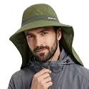 TOP-EX UPF 50+ Cooling Wide Brim Sun Hat for Men with Neck Flap, Packable