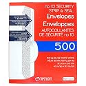 Top Flight PSTF10NWT #10 Envelopes, Strip &amp; Seal, Security Tinted, White Paper, 24 lb, 500 Count
