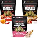 Top Fox Snacks Pumpkin Seeds to Eat Variety (Himalayan Salt, Sweet &amp; Smoky Barbecue, Nashville Hot Honey, 3.5 oz, Pack of 6) - Gluten Free, Protein Snacks, Keto Snacks, Vegan Organic Pop-Roasted