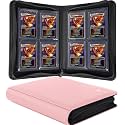 Top loader Binder, Holds 128+ Toploaders（Pink）