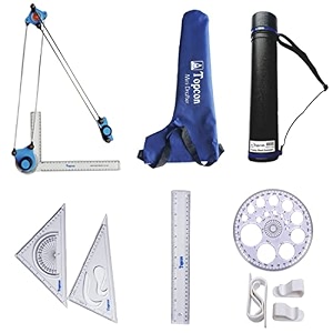 topcon engineering combo premium mini drafter deluxe sheet container scale set square pro circle drawing board clips set of 6 items