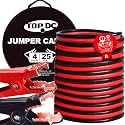 TOPDC Jumper Cables 4 Gauge 25 Feet -40℉ to 167℉ Heavy Duty Booster Cables with Carry Bag (4AWG x 25Ft)