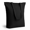 TOPDesign 1-Pack Economical 16"x15"x4" Black Cotton Tote Bag, Lightweight Medium Reusable Grocery Shopping Cloth Bag, Suitable for DIY, Advertising, Promotion, Gift, Activity