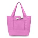 TOPDesign 1-Pack Small Canvas Tote Bag with an External Pocket, Reusable Bag, Top Zipper Closure, Daily Essentials (Light Purple)