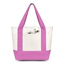 TOPDesign 1-Pack Small Canvas Tote Bag with an External Pocket, Reusable Bag, Top Zipper Closure, Daily Essentials (Light Purple/Natural)