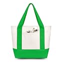 TOPDesign 12-Pack Small Canvas Tote Bags with an External Pocket, Reusable Bags, Top Zipper Closure, Daily Essentials (Lime Green/Natural)