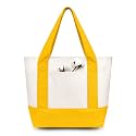 TOPDesign 12-Pack Small Canvas Tote Bags with an External Pocket, Reusable Bags, Top Zipper Closure, Daily Essentials (Yellow/Natural)