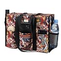 TOPDesign Utility Water Resistant Tote Bag with 13 Pockets, Zipper Closure