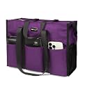 TOPDesign Utility Water Resistant Tote Bag with 13 Pockets, Zipper Closure
