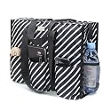 TOPDesign Utility Water Resistant Tote Bag with 13 Pockets, Zipper Closure