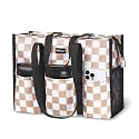 TOPDesign Utility Water Resistant Tote Bag with 13 Pockets, Zipper Closure