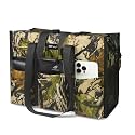 TOPDesign Utility Water Resistant Tote Bag with 13 Pockets, Zipper Closure