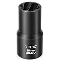 Topec 15mm Lug Nut Remover, Wheel Lock Removal Kit for Stripped Bolt & Rounded Nut, 1/2" Drive