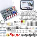 TOPFORT 187/230pcs Fishing Accessories Kit, Including Jig Hooks, Bullet Bass Casting Sinker Weights, Fishing Swivels Snaps, Sinker Slides, Fishing Set with Tackle Box