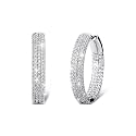 TOPGRILLZ Iced Out Hoop Earrings Cubic Zirconia Huggie Cartilage Cuff Hypoallergenic 14K Gold Plated Luxury Fashion Round Circle Earrings For Men Women