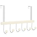 TOPIA HANGER Over The Door Hooks for Hanging, Towel Hooks Towel Racks for Bathroom, Coat Hooks Coat Rack Over The Door Organizer Hanging, Wooden Door Hangers for Coat Towel Hat Purse CT71W