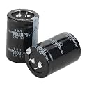 TOPINCN 2pcs 10000uF 100V Black Round Snap-In Mount Electrolytic Capacitor