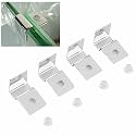 TOPINCN 4Pcs Aquarium Cover Bracket Stainless Steel Fish Glass Cover Clips Fish Lid Holder Support(8mm)