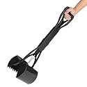 TOPINCN Dog Scoop Pooper Scooper Black 60cm Long Handle Ergonomic Grip Durable Design