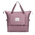 Nylon 40 Cms Imported Foldable Travel Duffle Shoulder Tote Bag for Women, Expandable Lightweight Waterproof Carry Weekender Overnight Luggage Bag (Pink)
