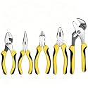 TOPLINE 5-Piece Pliers Set, Pliers Tool Set Included 8" Groove Joint, 7" Linesman, 6" Long Nose, 6" Slip Joint, 6" Diagonalfor Basic Home Maintenance