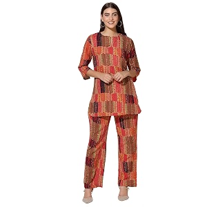 TOPLOT Co-ord Set for Women Printed Straight