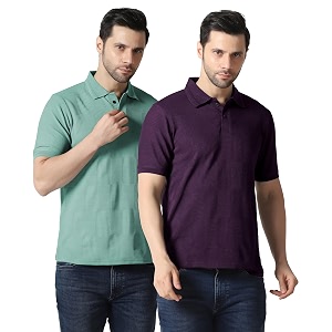 TOPLOT Mens Polo T Shirt Half