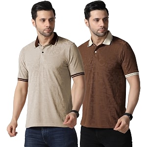 TOPLOT Mens Premium Jacquard Polo T-Shirt