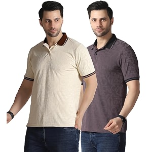 TOPLOT Mens Premium Jacquard Polo T-Shirt
